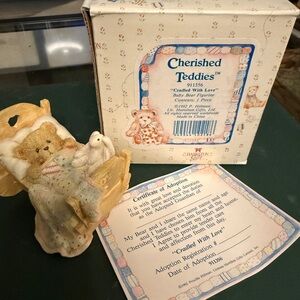Cherished Teddies “Cradled With Love” Baby Bear Figurine